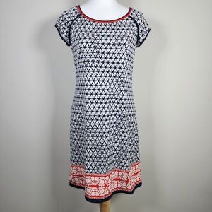 Max Studio Shift Dress Womens Small Summer Stretch Geometric Travel Mixed‎ Print